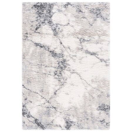 Safavieh 4 x 6 ft. Fontana Shag 800 Power Loomed Rectangle Area Rug; Ivory & Grey FNT834A-4